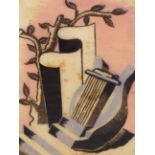 RONALD GRIERSON (1901-1993) BRITISH, ARR, LYRE, 1932, SIGNED AND NUMBERED 9/50, LINOCUT, 19.5 X 24.