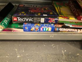 A LEGO TECHNIC SET AND VARIOUS BOARD GAMES