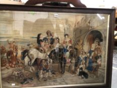 A LARGE VICTORIAN TAPESTRY PICTURE