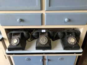 THREE VINTAGE TELEPHONES.