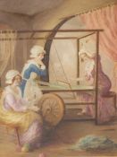 WALTER DUNCAN (19th CENTURY), THREE LADIES IN AN INTERIOR, WATERCOLOUR, SIGNED AND DATED 1906, 25.