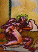 ZORBAS ( 20TH CENTURY) RECLINING NUDE. PASTEL AND WASH ON PAPER. SIGNED UPPER LEFT. TOGETHER WITH