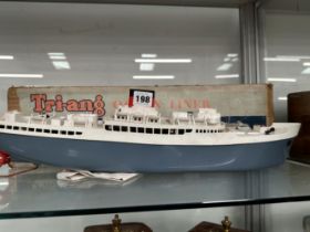 A BOXED TRIANG CLOCK WORK OCEAN LINER RMS PRETORIA