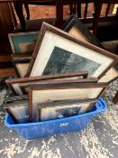A GROUP OF ANTIQUE AND LATER FRAMED DECORATIVE PRINTS