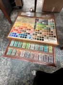 A FIVE DRAWER SHOP DISPLAY CHEST OF APPROXIMATELY 650 ROWLEYS PASTELS