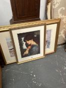 THREE GILT FRAMED PICTURES OF PRERAPHAELITE SUBJECTS