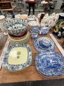 SPODE ITALIAN WARES, SETS OF DOULTON PLATES, A CHINOISERIE BOWL, ETC.