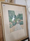 SIGNED LIMITED EDITION PRINT OF A GARDEN VIEW