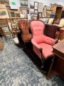 TWO VICTORIAN MAHOGANY SHOW FRAME CHAIRS (2)