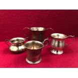 ANTIQUE AND LATER HALLMARKED SILVER TO INCLUDE A TWO HANDLE CUP, CHRISTENING MUG ETC. GROSS WEIGHT