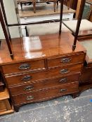 A 19th CENTURY MAHOGANY FIVE DRAWER CHEST