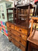 A 19th C. INLAID MAHOGANY FIVE DRAWER CHEST