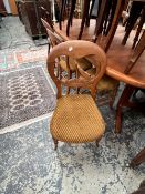 FOUR LATE VICTORIAN DINING CHAIRS, TOGETHER WITH TWO OTHERS (6)