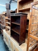 TWO OAK SMALL BOOKCASES, TOGETHER WITH TWO PINE BOOKCASES (4)