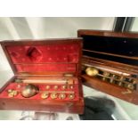 TWO MAHOGANY CASED SIKES HYDROMETERS