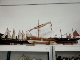 THREE SCALE MODEL SHIPS