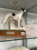 AN ALBANY FINE CHINA LIMITED EDITION MODEL OF THE GREY HOUND WESTMEAD PARK TOGETHER WITH A PRINT