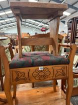 A VINTAGE PIANO STOOL, TOGETHER WITH TWO OTHER STOOLS (3)