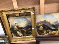 TWO 19TH CENTURY OVAL OILS ON CANVAS OF RURAL SCENES, SIGNED HORLOR