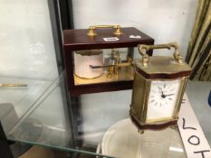 A BAROGRAPH TOGETHER WITH A CARRIAGE TIMEPIECE