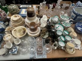 MEAKIN, ROYAL ALBERT AND OTHER BREAKFAST WARES, GLASS FRUIT SALAD BOWLS AND A PRODIGAL SON CREAMWARE