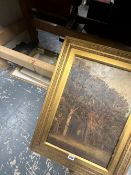 A LATE 19th CENTURY OIL PAINTING OF A WOODLAND SCENE TOGETHER WITH ANOTHER LANDSCAPE BY A