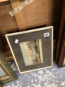 AN ANTIQUE WATERCOLOUR OVER RURAL SCENE SIGNED WCS TOGETHER WITH VARIOUS ORNITHOLOGICAL AND OTHER