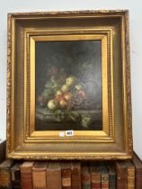 R. CASPERS CONTEMPORARY A DECORATIVE STILL LIFE OIL PAINTING IN GILT FRAME