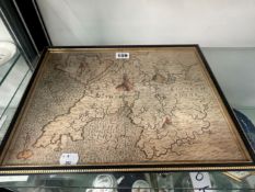 A FRAMED MAP OF ANGLESEY AND THE ADJACENT PART OF NORTH WALES ATTRIBUTED TO HOLE, 1622