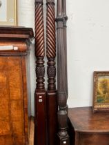 TWO PAIRS OF CARVED MAHOGANY BED POSTS (4)