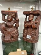 A PAIR OF CARVED WOOD MALAYSIAN FIGURES
