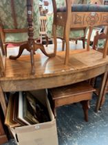 A LATE GEORGIAN INLAID MAHOGANY BOW FRONT SERVING TABLE