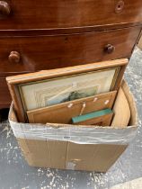 A GROUP OF FRAMED WATERCOLOURS MINIATURE OIL PAINTINGS ETC, MOST 20th CENTURY