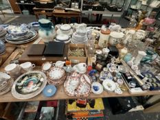 COLCLOUGH TEA WARES, GLASS VASES AND DECANTERS, HORSE BRASSES, ELECTROPLATE CUTLERY, GLASS