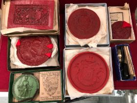 A GROUP OF DECORATIVE RE-CASTS OF ROYAL SEALS.