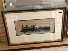 N J MORRIS WATERCOLOUR OF IMPROVED PRECEDENT CLASS LOCOMOTIVE 'JOHN BRIGHT 1745.