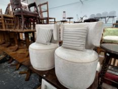 A PAIR OF UPHOLSTERED CONTEMPORARY CHAIRS VICTORIA GAYLE INTERIORS (2)