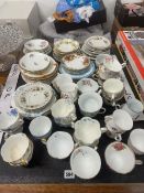 VARIOUS TEACUPS AND SAUCERS AYNSLEY, CHAPMAN, ROYAL DOULTON, OLD COUNTRY ROSE ETC.