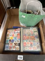 TWO ALBUMS AND LOOSE POSTAGE STAMPS