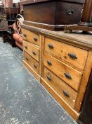 TWO COUNTRY MADE THREE DRAWER ANTIQUE CHESTS (2)