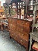 A 19th C. MAHOGANY FIVE DRAWER CHEST