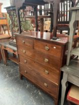 A 19th C. MAHOGANY FIVE DRAWER CHEST