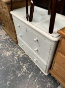 A VICTORIAN PAINTED PINE FOUR DRAWER CHEST