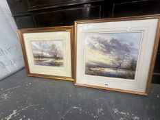 WILLIAM H NORTH CONTEMPOARY SCHOOL SIGNED LANDSCAPE WATERCOLOUR