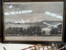 THREE ANTIQUE FRAMED PRINTS OF BLENHEIM, TOGETHER WITH ANOTHER VIEW (4)