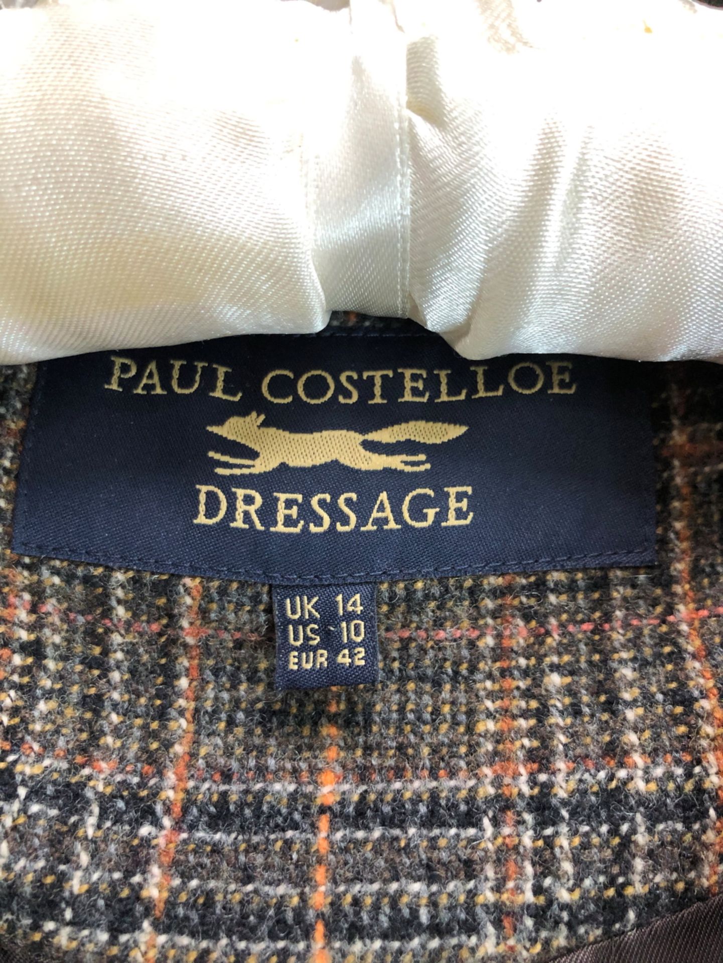 COATS: A LONG BROWN SUEDE COAT SIZE MED, TOGETHER WITH A SHORT PAUL COSTELLOE DRESSAGE TWEED - Image 3 of 11
