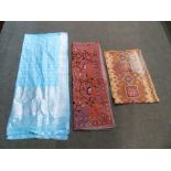TWO EASTERN PANELS TOGETHER WITH SILK SARI