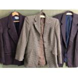 JACKET. HARRY HALL, MADE IN ENGLAND 100% WOOL AND LINED CHECK JACKET PIT TO PIT 43cms, SHOULDER TO