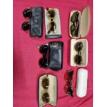 SUNGLASSES. A COLLECTION OF VARIOUS SUNGLASSES AND A MIXTURE OF VARIOUS CASES (NOT MATCHED)