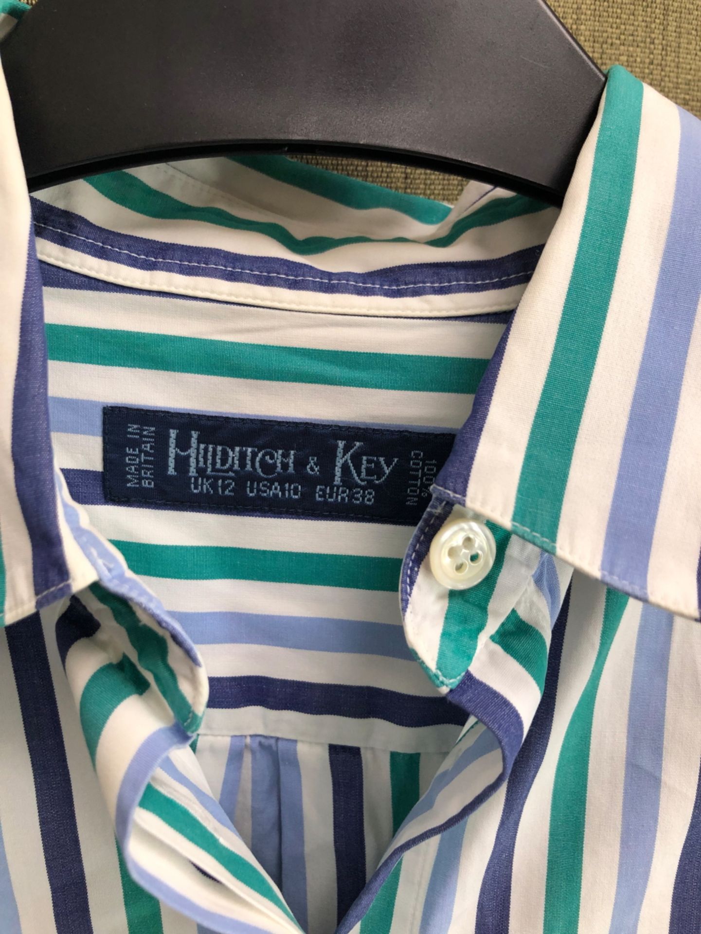 A HILDITCH & KEY BLUE AND GREEN STRIPPED COTTON SHIRT UK SIZE 12, TOGETHER WITH A ZARA WOMAN LIGHT - Bild 15 aus 19